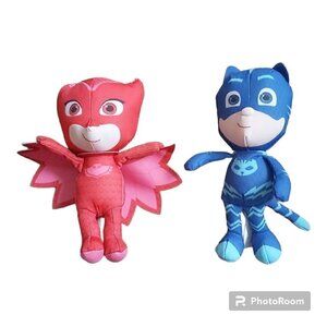 NWOT PJ Masks Owlette & Catboy 8-Inch Plush Dolls - Perfect Playtime Companions